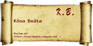 Kósa Beáta névjegykártya