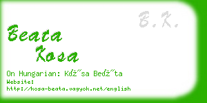 beata kosa business card